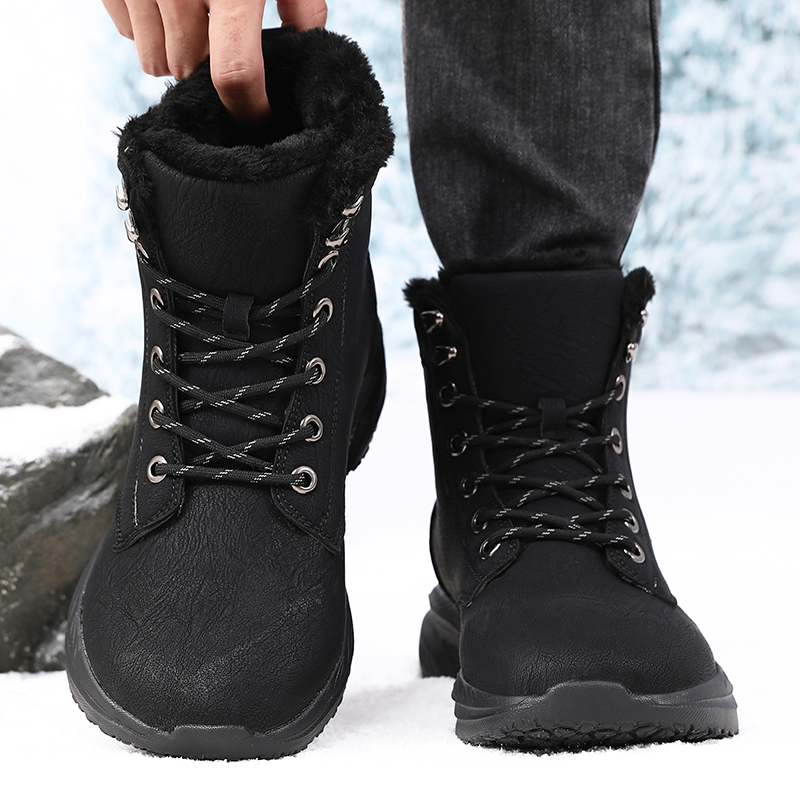 Men'S Fashion Hiking Boots - 男性冬のスノーブーツ防水ワイドトゥスニーカースーパー保温紳士靴新ファッションアウトドアハイキングオートバイブーツ