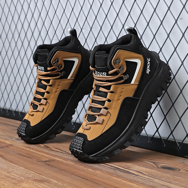 Men'S Fashion Hiking Boots - メンズ ワイド幅 ハイキングシューズ 滑り止め 耐久性 アウトドア