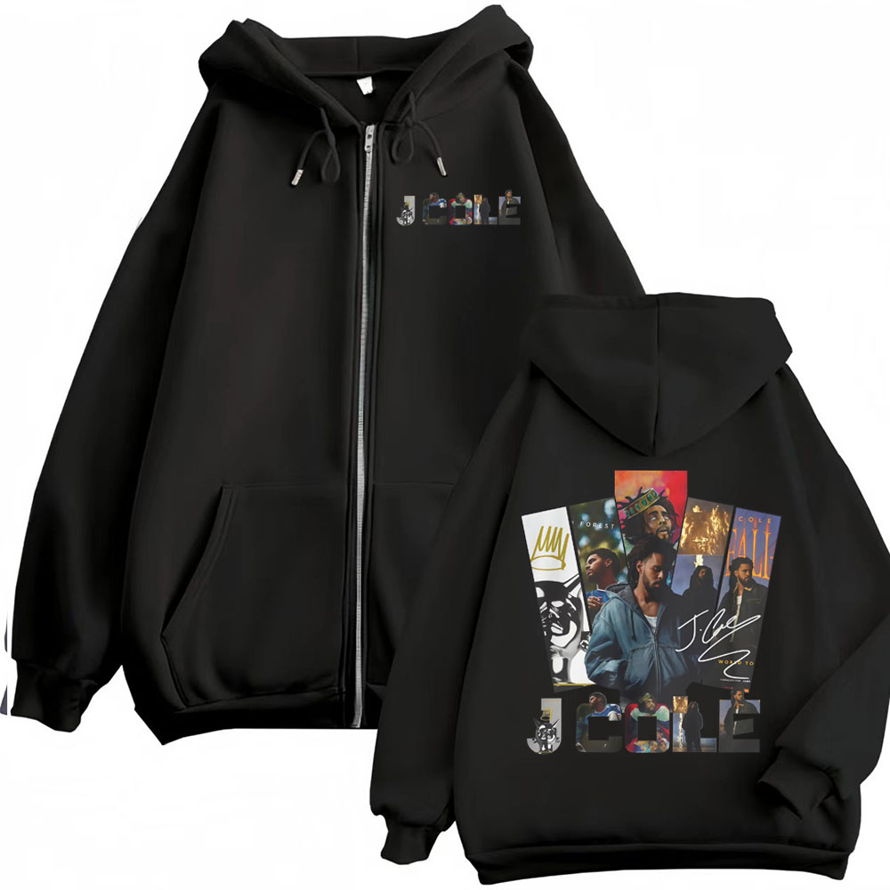 Mens Fashion Zip Up Hoodies - J. Cole The Fall Off アルバム