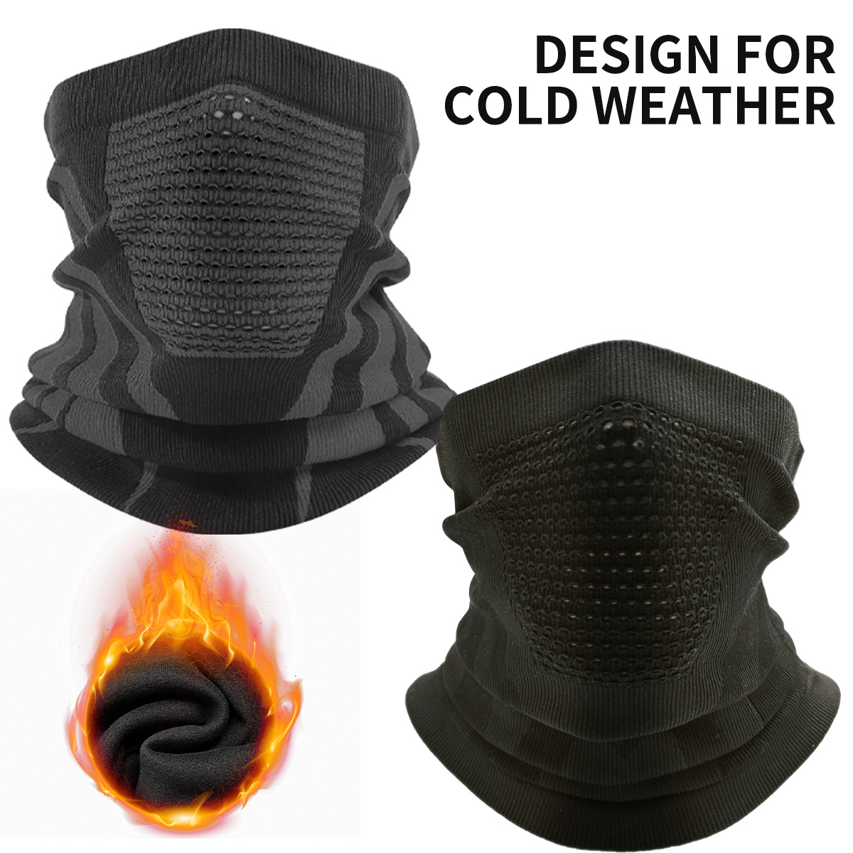 Mens Fashion Caps - 冬用ネックウォーマー ゲイター 暖かいポーラーフリース バラクラバ ユニセックス フルフェイスマスク