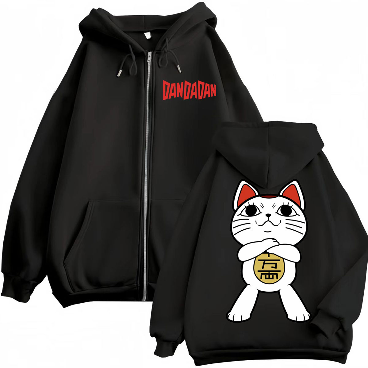 Mens Fashion Zip Up Hoodies - アニメ Dandadan ターボおばあちゃんグラフィックジッパーパーカー男性女性ファッション漫画ジップアップスウェット高品質フリースプルオーバー