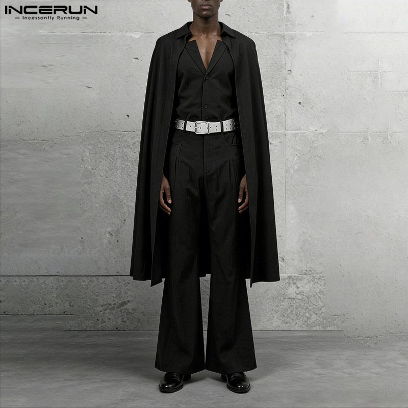 Men'S Fashion Loose Pants - INCERUN メンズセット ソリッドカラー ラペル 長袖 ロングスタイル