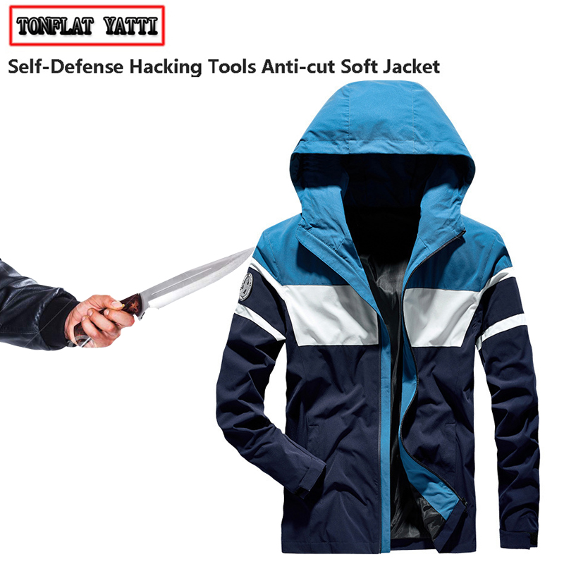 Mens Fashion Hacks - 刺し防止アンチカット男性ジャケットファッション自己防衛ステルス警察戦術 Vetement アンチハッキング保護交換服