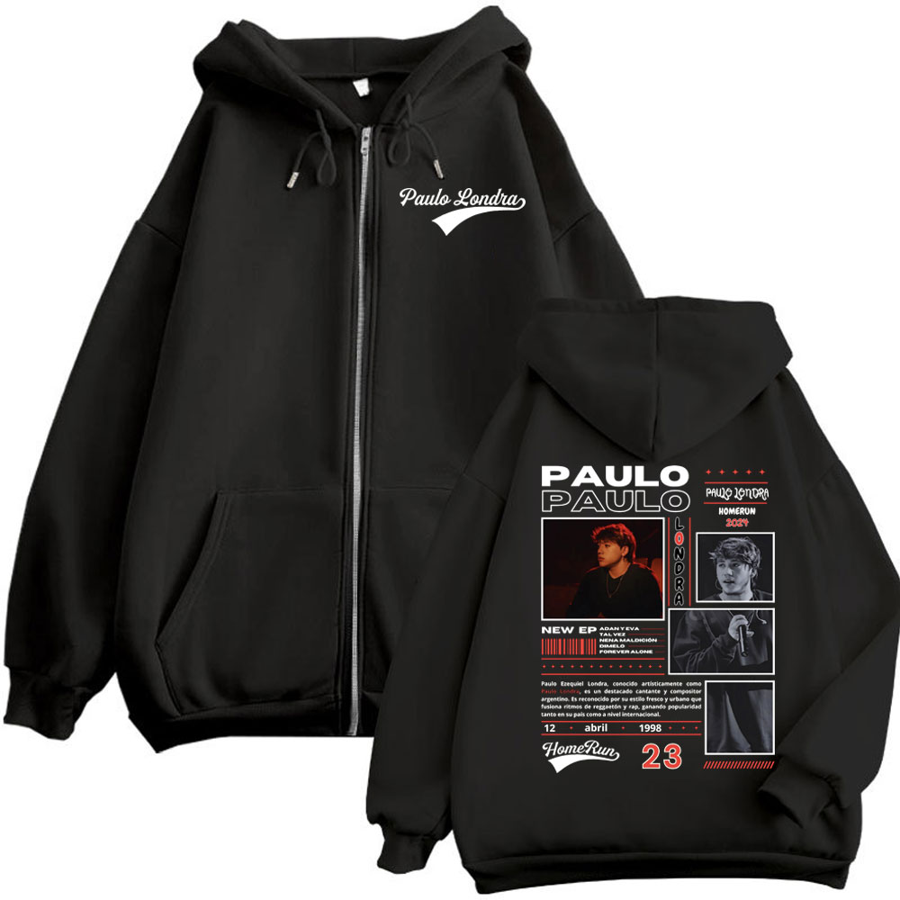 Mens Fashion Zip Up Hoodies - ラッパーパウロロンドラホームランアルバムマーチパーカー原宿ヒップホップポップミュージックジップアップスウェットシャツ男性女性ヴィンテージファッションプルオーバー