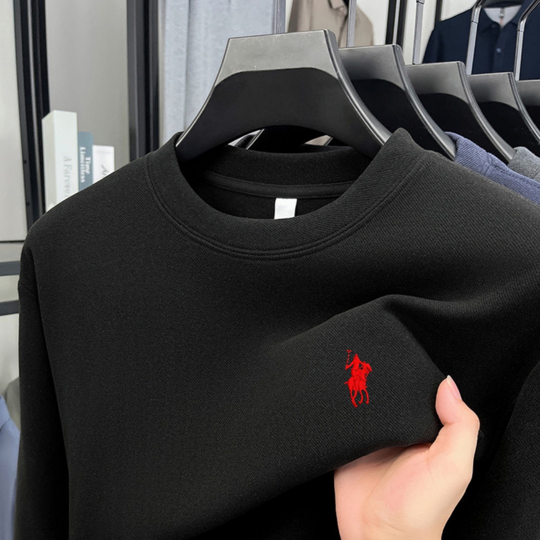 Mens Fashion Top - 柔らかなコットン素材の高級ブランドメンズ長袖ラウンドネックTシャツ、秋のファッション、刺繍入りルーズフィット韓国風スウェットシャツ、カジュアルトップス