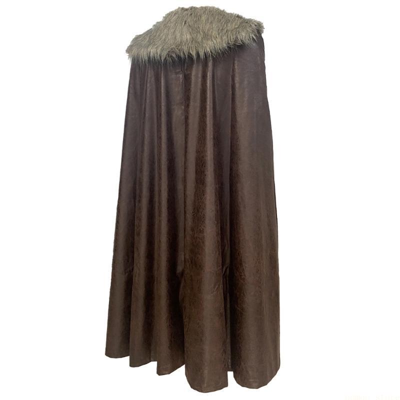 Mens Fashion Poncho - 31BF アンティーク中世騎士マントショルダーラップ男性用フェイクファー襟付きコスプレ愛好家フェスティバルの集まり