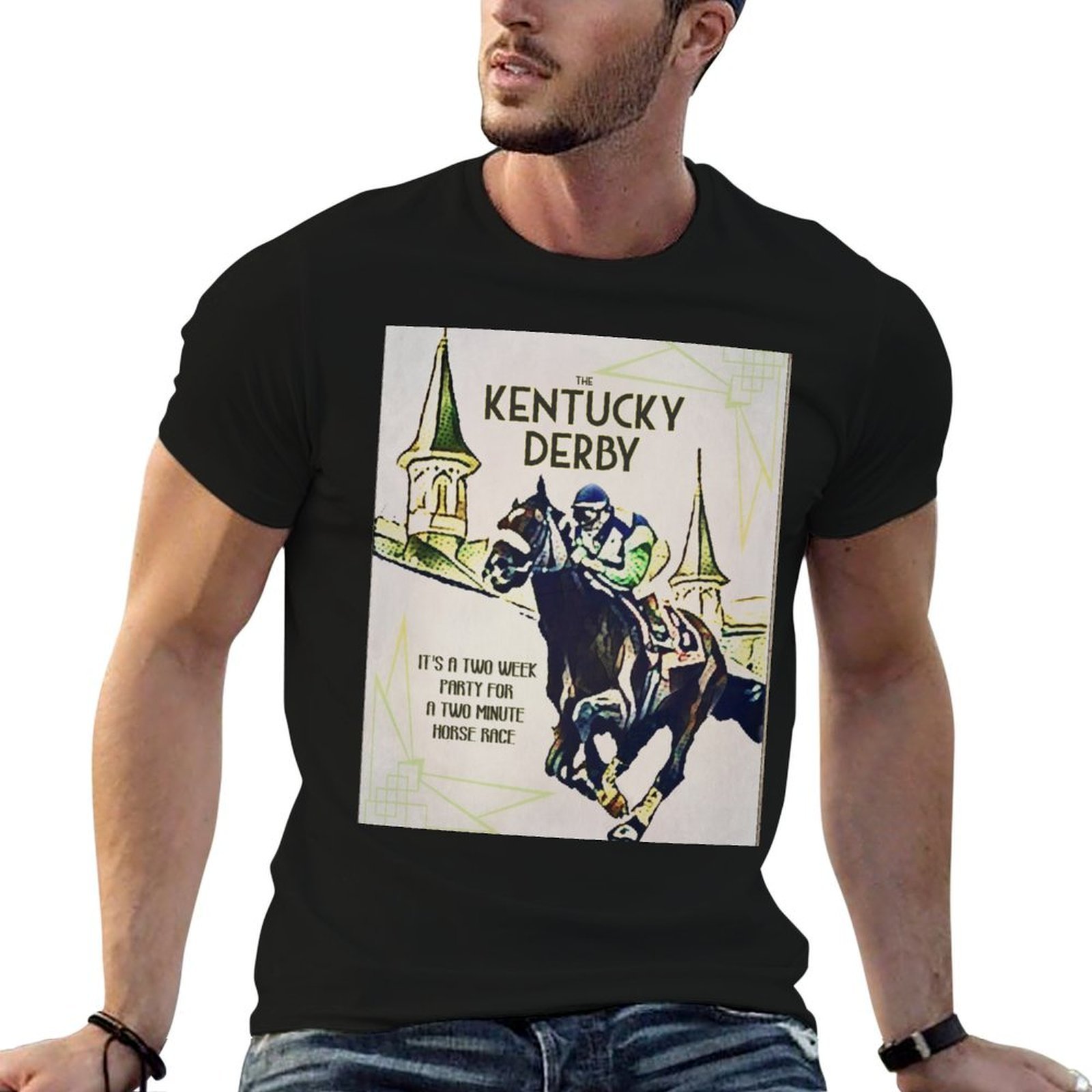 Men'S Fashion Kentucky Derby - 再びケンタッキーダービーの季節が来ました！ Tシャツ ファッション カジュアル 半袖Tシャツ