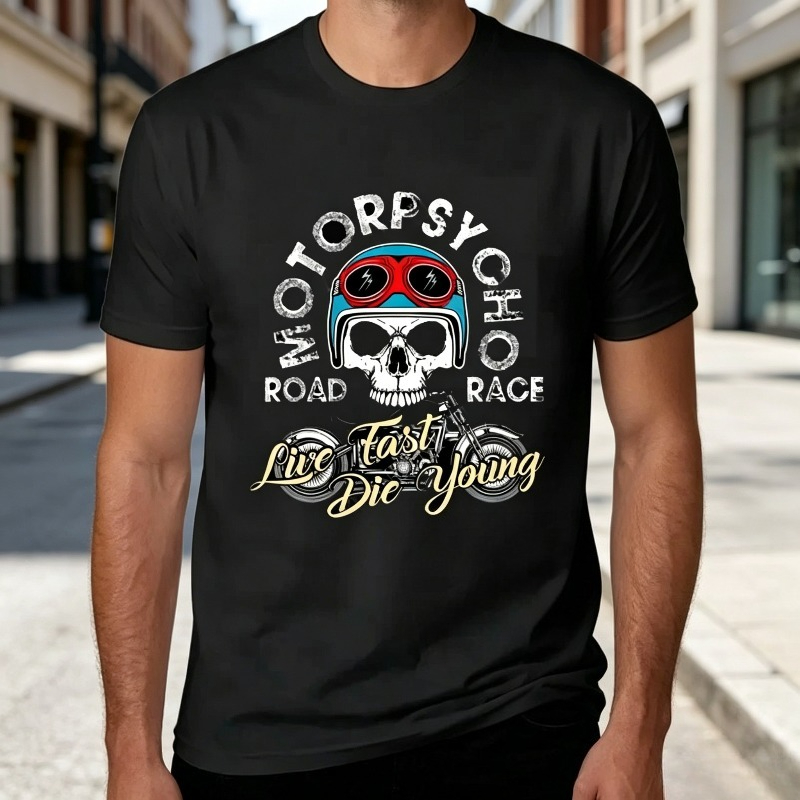 Men'S Fashion Quotes - モトプシコ バイカースカル Tシャツ メンズ レディース ロードレース