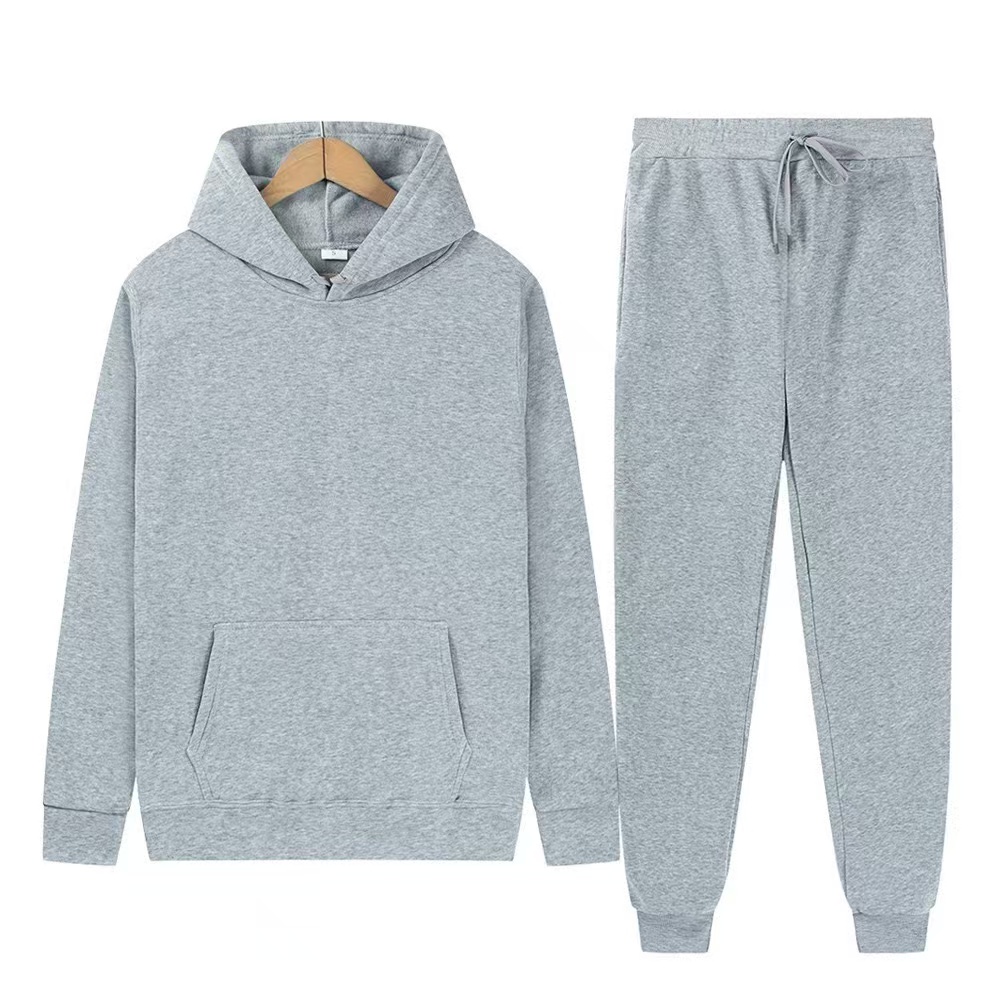 Men'S Fashion Usa - メンズ秋冬新作無地パーカー+パンツツーピースセットファッショナブルカジュアルスポーツセットサイズS-3XL
