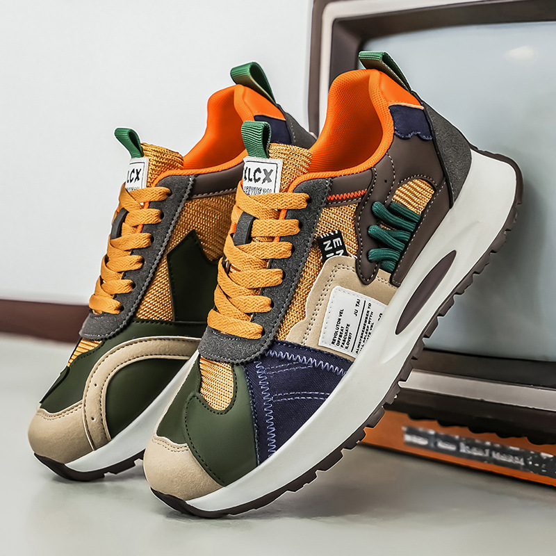 Men'S Fashion Hiking Boots - メンズ韓国風トレンドホワイトスニーカー、若者向けファッショナブルなスポーツ＆カジュアルシューズ