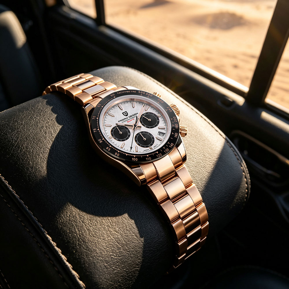 Fashion Mens Watches - トップブランドパガーニデザイン高級メンズ腕時計多機能クロノグラフ VK63 クォーツ時計防水カレンダー発光ギフト時計