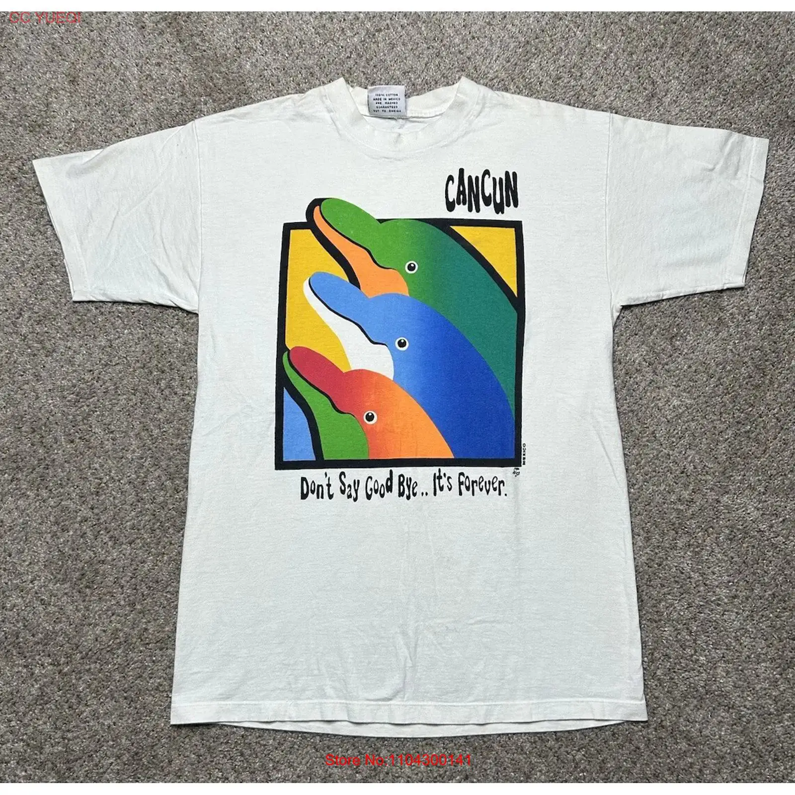 Mens Fashion Mexico - ヴィンテージ カンクン メキシコ ドルフィンズ ネオン Tシャツ