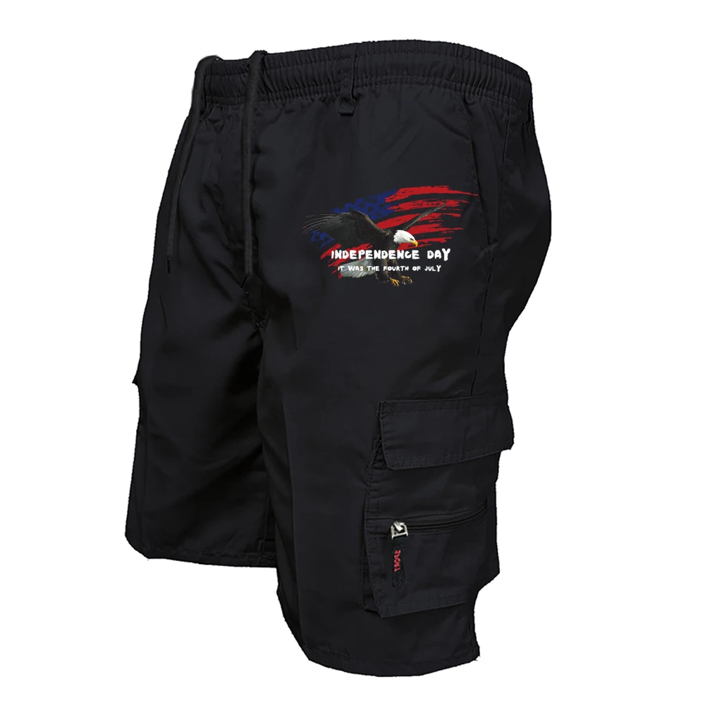 Men'S Fashion Loose Pants - 夏のメンズミリタリースタイルカーゴショーツアメリカンプリントカジュアルワークウェアタクティカルストリートファッションパンツ