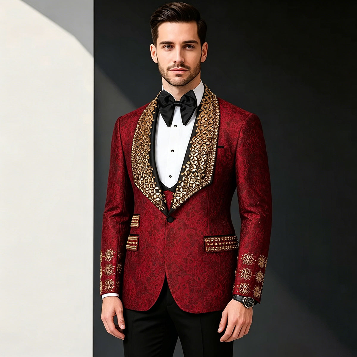 Slim Fit Blazer Men - 高品質ダイヤモンドフォーマル2ピースセットメンズスーツスリムフィット新郎ウェディングタキシード花婿ブレザー男性服カスタムメイド