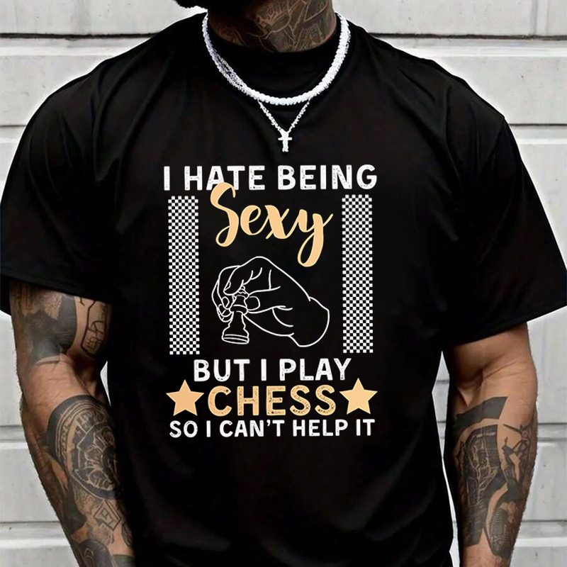 Men'S Fashion Quotes - 面白いチェスの引用句チェスメンズファッション Tシャツカジュアルトレンディな Tシャツ夏用半袖快適なトップス