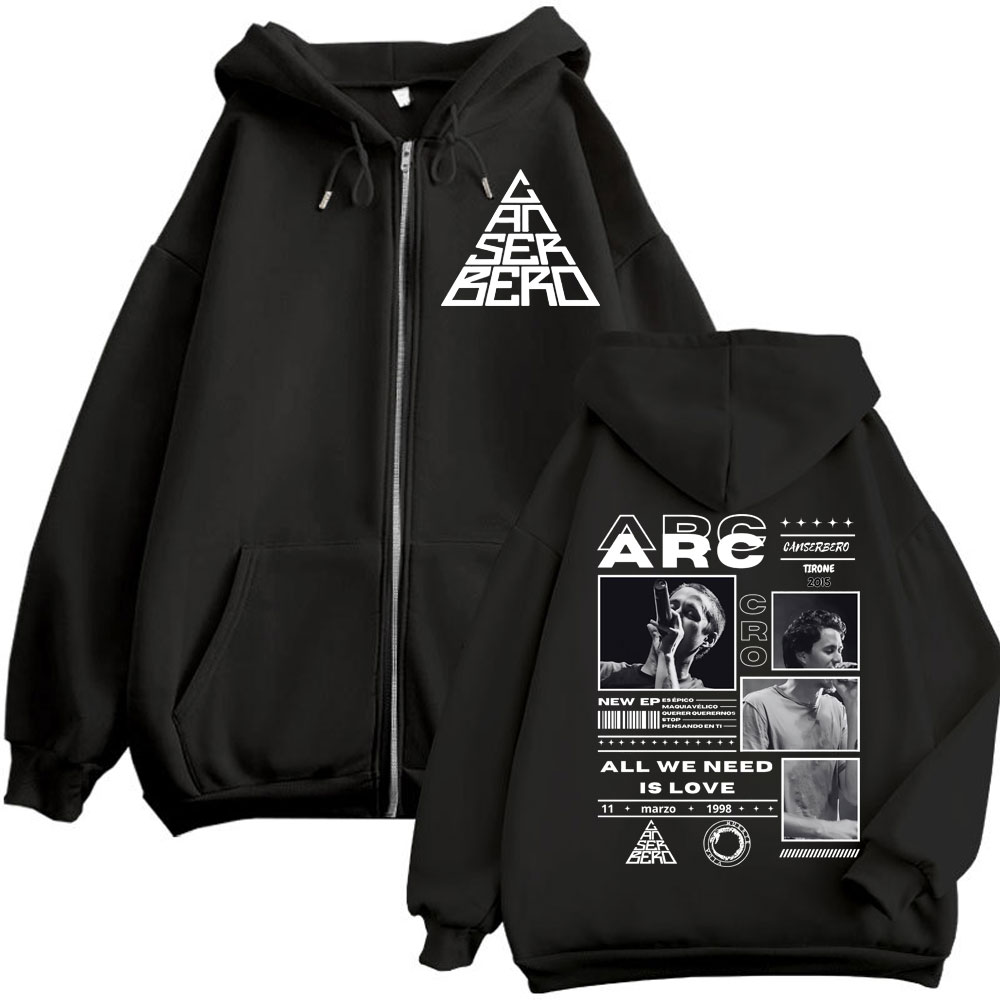 Mens Fashion Zip Up Hoodies - Canserbero オールウィーニードイズラブムエルテヴィダマーチジッパーパーカーメンズファッションヒップホップジップアップスウェットカジュアルフリースプルオーバー