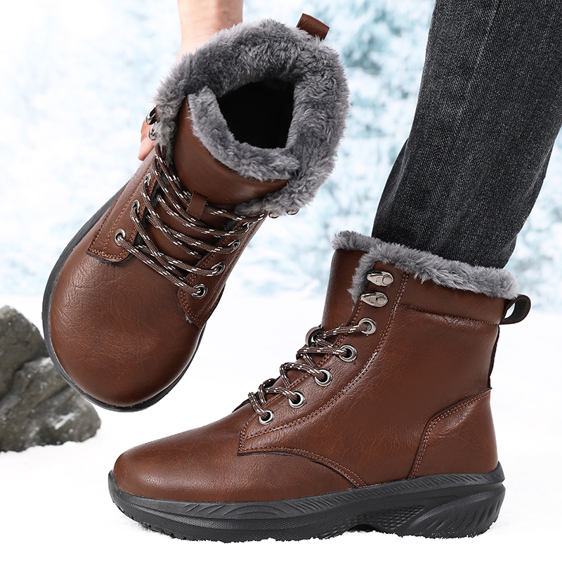 男性冬のスノーブーツ防水ワイドトゥスニーカースーパー保温紳士 - Men'S Fashion Hiking Boots のレビューと価格