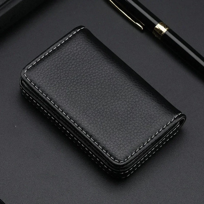 ファッションサイズのステッチ入りPUレザー製クレジットカード - Men'S Fashion Visiting Card のレビューと価格