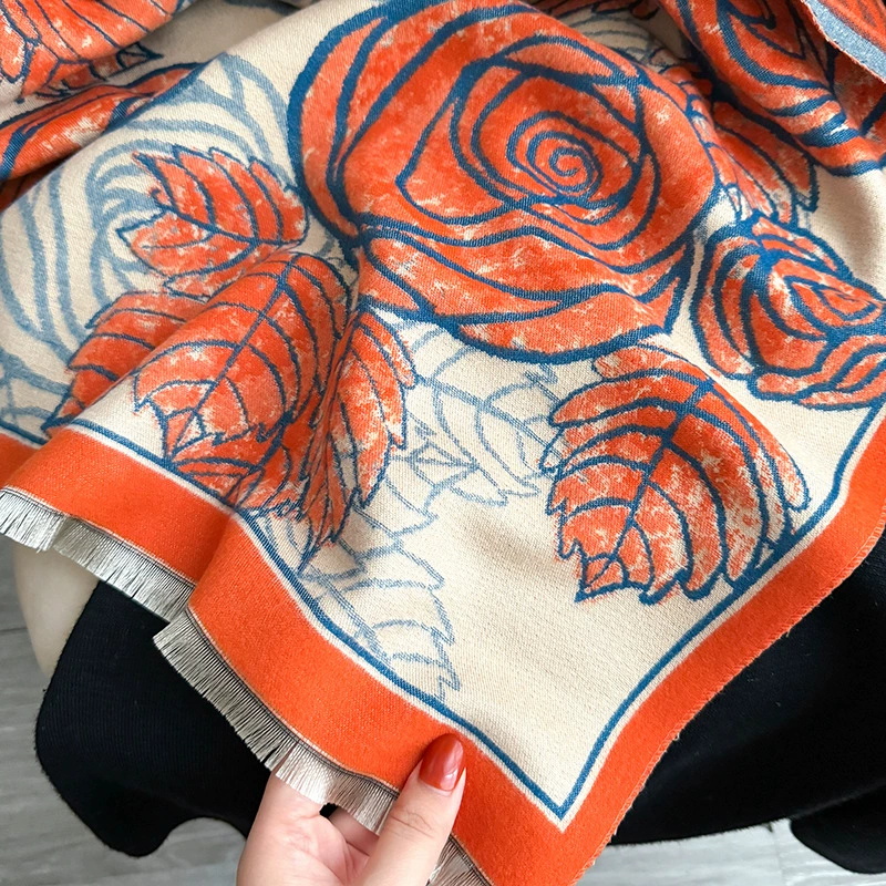 女性男性秋冬レトロカシミヤ暖かいショール新作エレガントな花柄 - Mens Fashion Poncho のレビューと価格