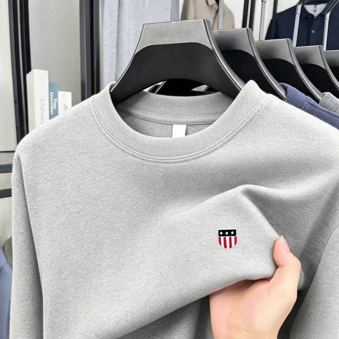 柔らかなコットン素材の高級ブランドメンズ長袖ラウンドネックT - Mens Fashion Top のレビューと価格