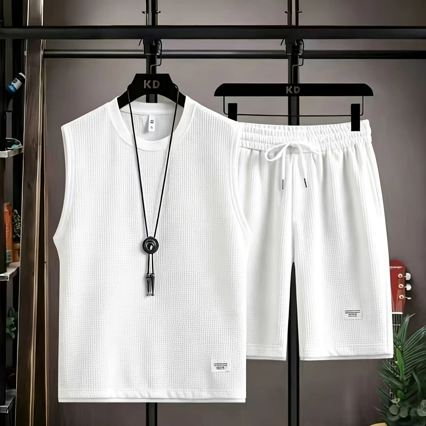 夏用メンズベストセット 高品質ジムジョギングスポーツウェアセ - Mens Fashion Summer のレビューと価格