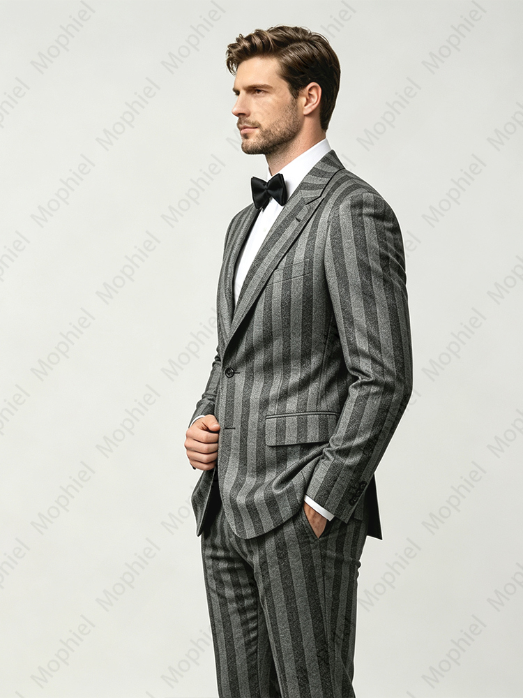 黒とグレーのメンズスーツ、ノッチドラペル、シングルブレスト、 - Slim Fit Blazer Men のレビューと価格
