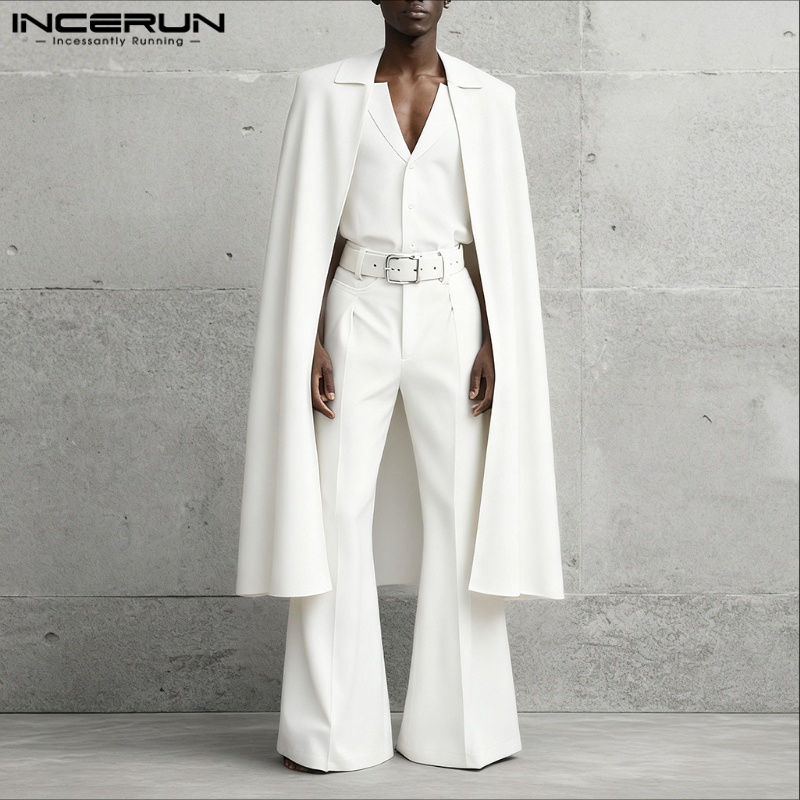 INCERUN メンズセット ソリッドカラー ラペル 長袖  - Men'S Fashion Loose Pants のレビューと価格