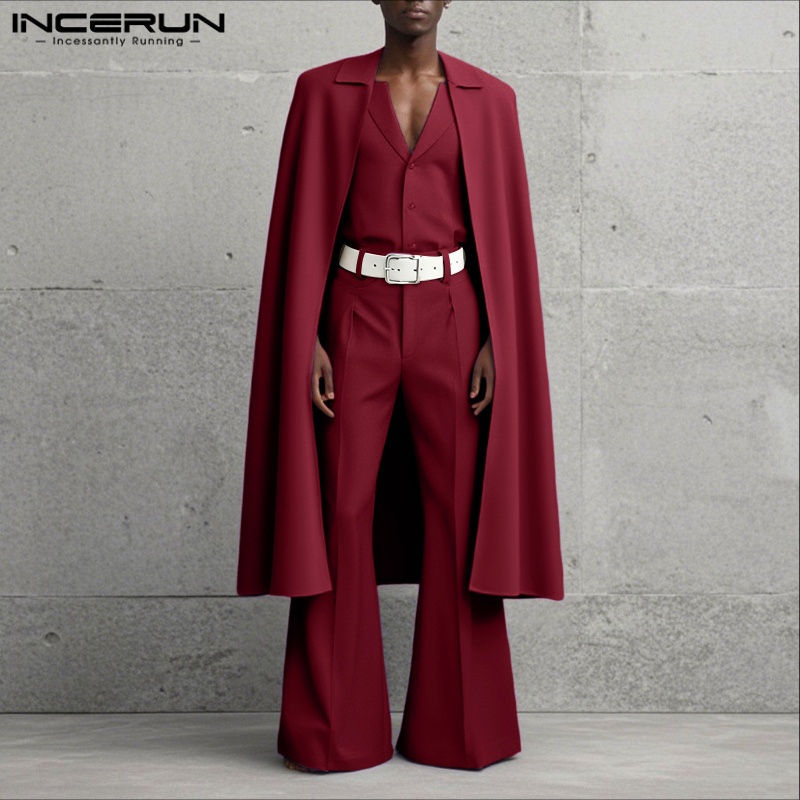 INCERUN メンズセット ソリッドカラー ラペル 長袖  - Men'S Fashion Loose Pants のレビューと価格