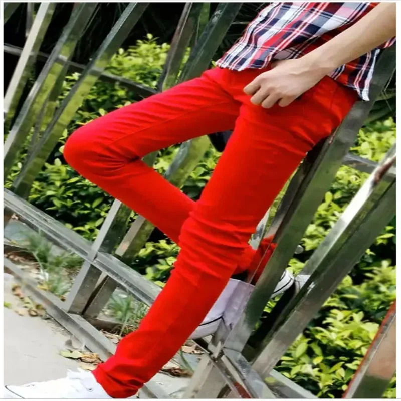 ホットファッション夏固体綿ジーンズ男性赤ティーンエイジャーパ - Men'S Fashion Vest With Jeans のレビューと価格