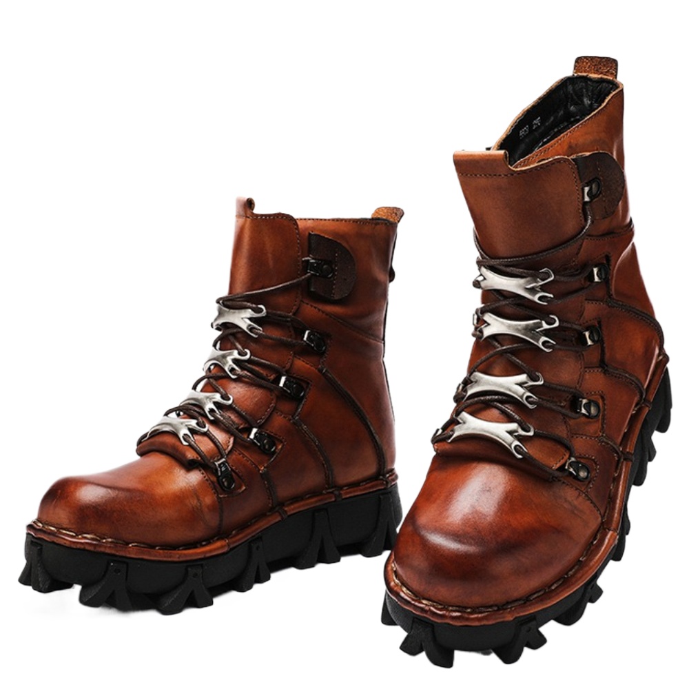 ファッションメンズ牛革本革オートバイブーツゴシックスカルパン - Men'S Fashion Hiking Boots のレビューと価格