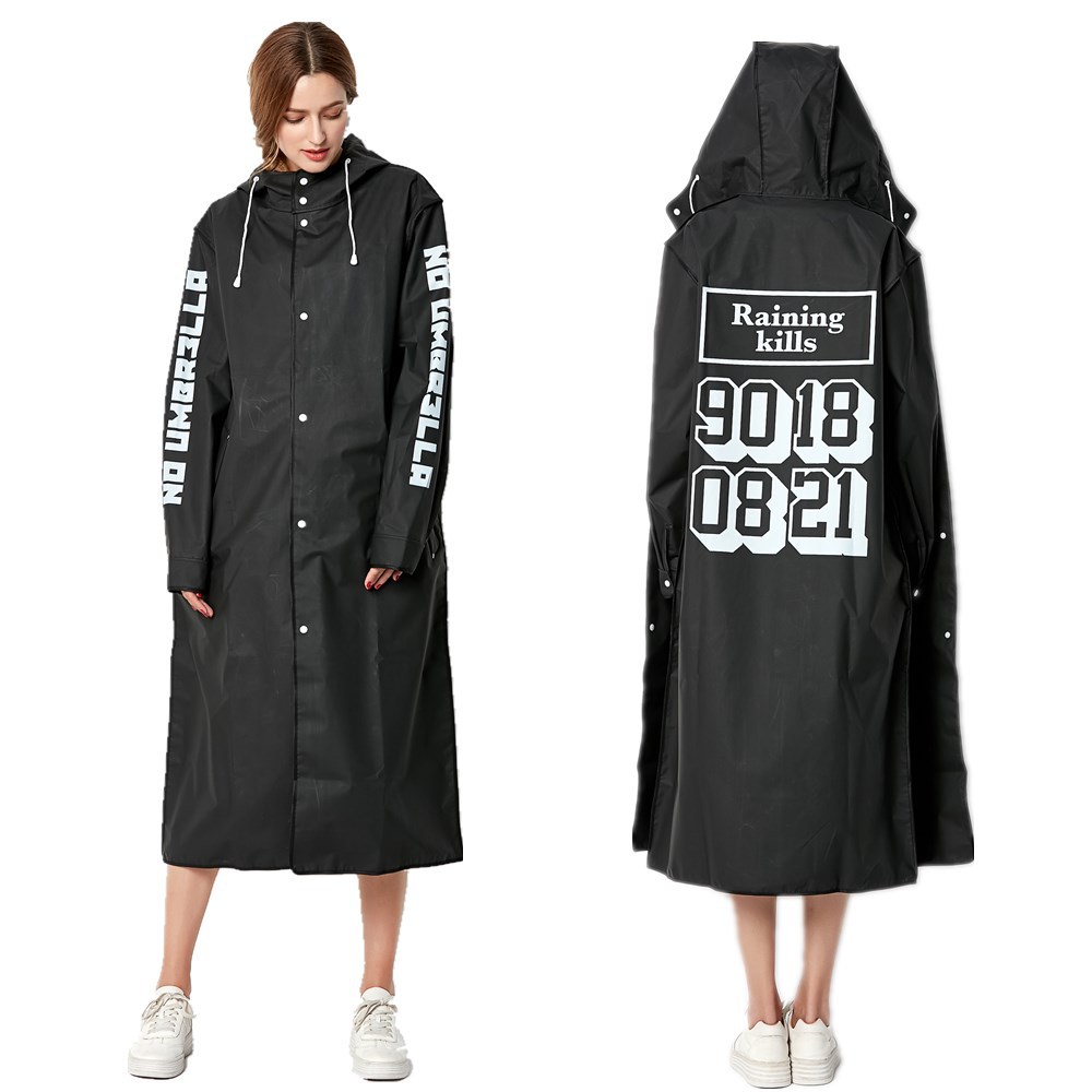 男性と女性のための薄い黒のレインコート,新しいファッション, - Mens Fashion Poncho のレビューと価格