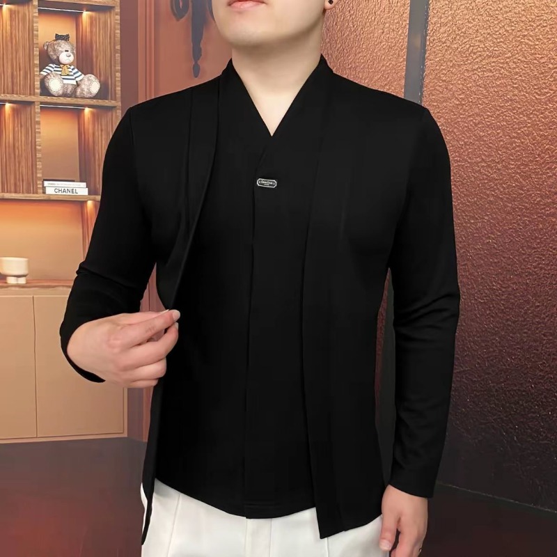 秋冬新作メンズライトラグジュアリーフェイクツーピーススウェッ - Mens Fashion Top のレビューと価格