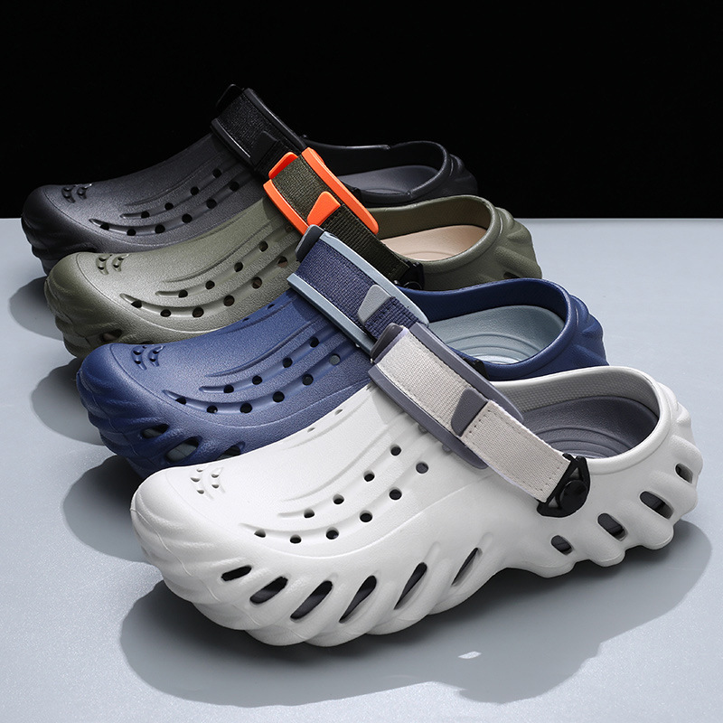 メンズカジュアル厚底穴あきシューズ、滑り止めEVA素材、おし - Men'S Fashion News のレビューと価格