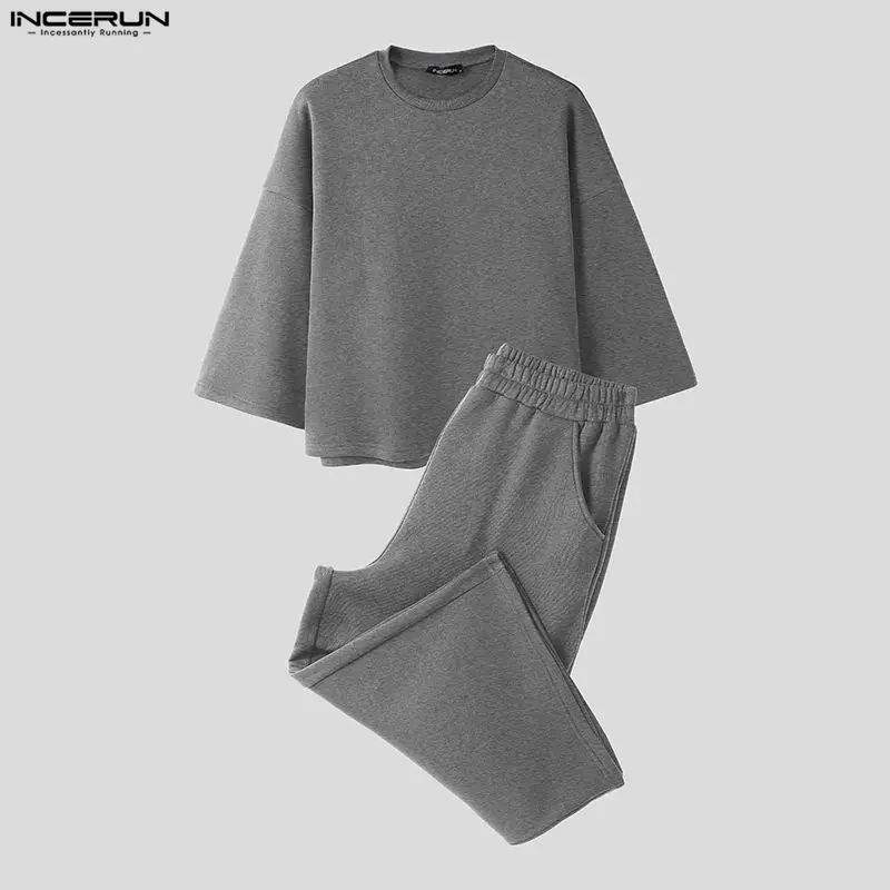INCERUN メンズセット ソリッドカラー バギー 3/4 - Men'S Fashion Loose Pants のレビューと価格