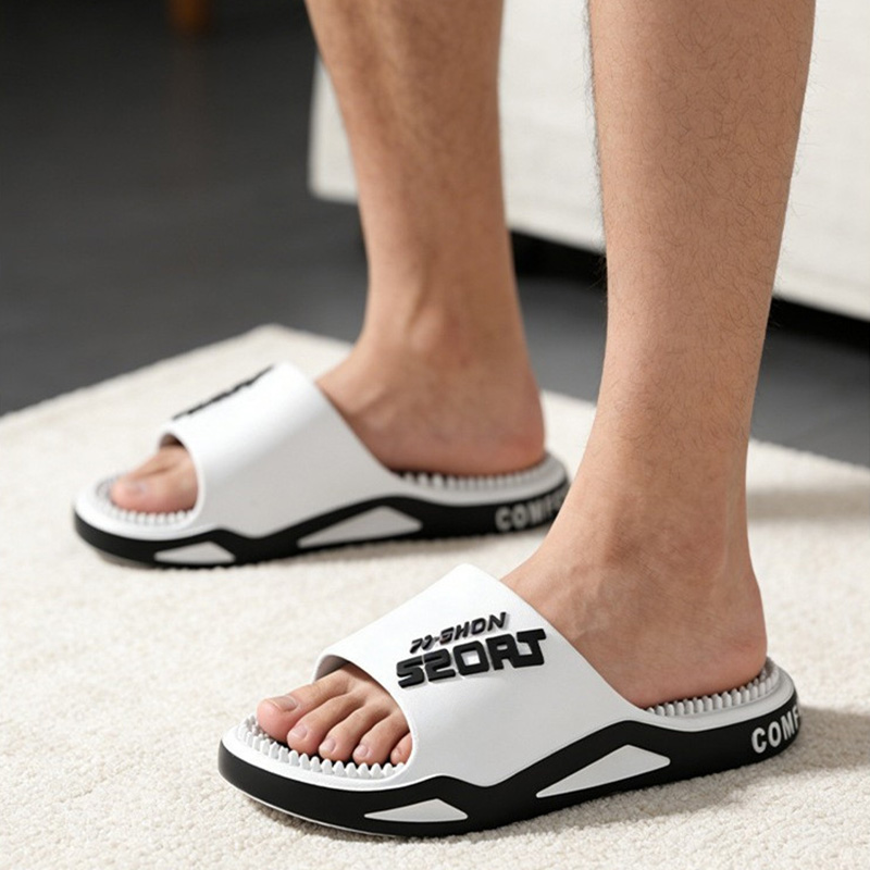 新しいメンズスリッパ、マッサージスリッパ、夏用フラットサンダ - Men'S Fashion News のレビューと価格