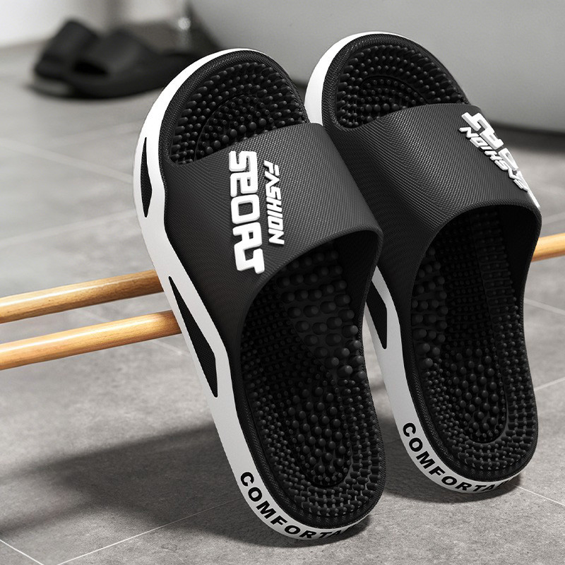 新しいメンズスリッパ、マッサージスリッパ、夏用フラットサンダ - Men'S Fashion News のレビューと価格