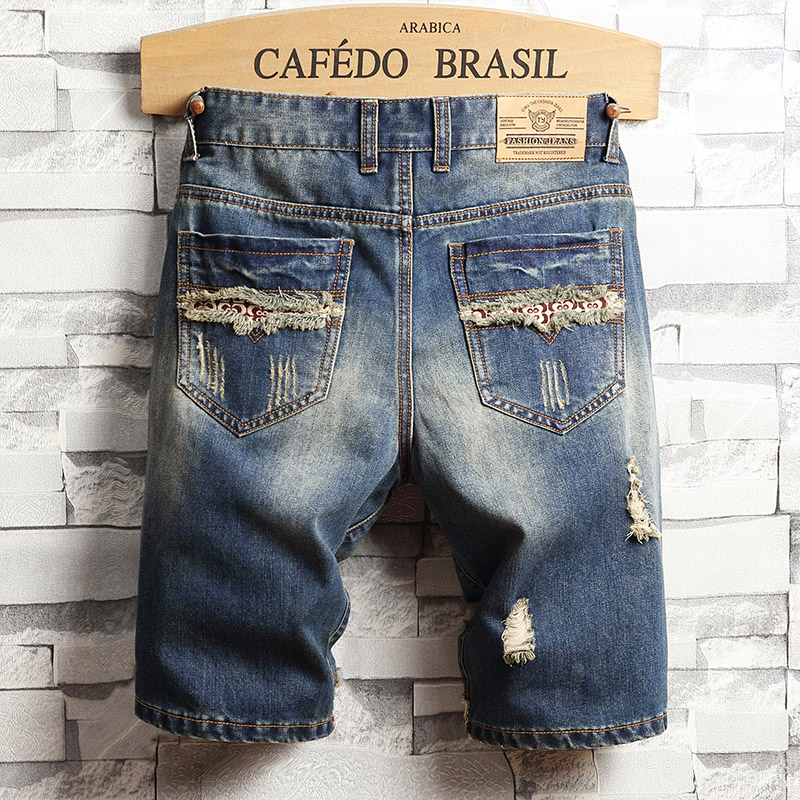 破れたヒップホップデニムショートパンツメンズサマーファッショ - Men'S Fashion Loose Pants のレビューと価格