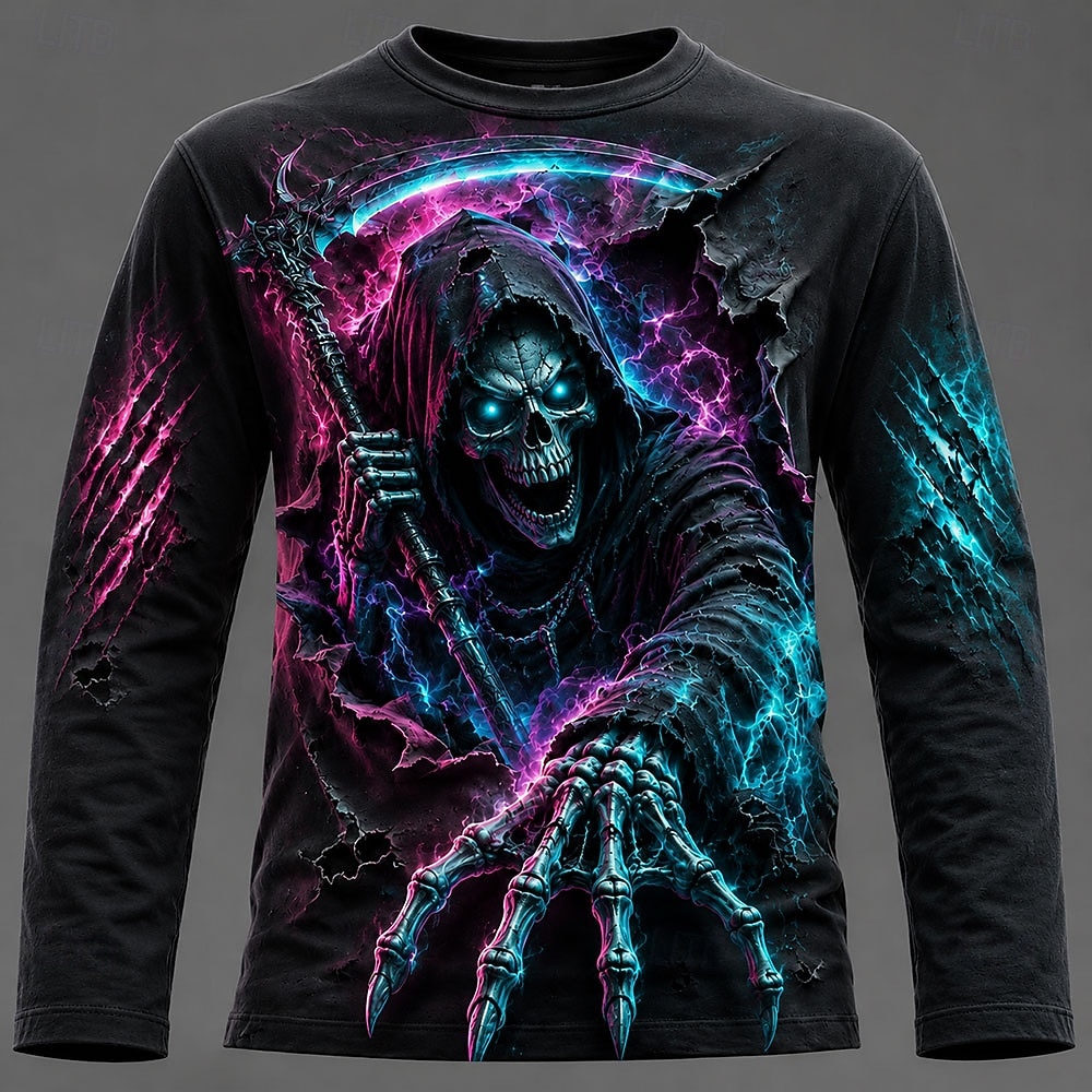 ハロウィン男性 3D グラフィックプリント長袖 Tシャツゴシ - Mens Fashion Summer のレビューと価格