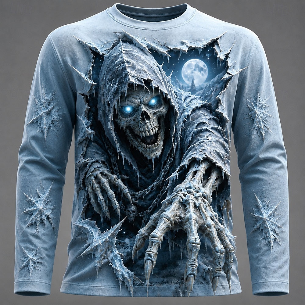 ハロウィン男性 3D グラフィックプリント長袖 Tシャツゴシ - Mens Fashion Summer のレビューと価格