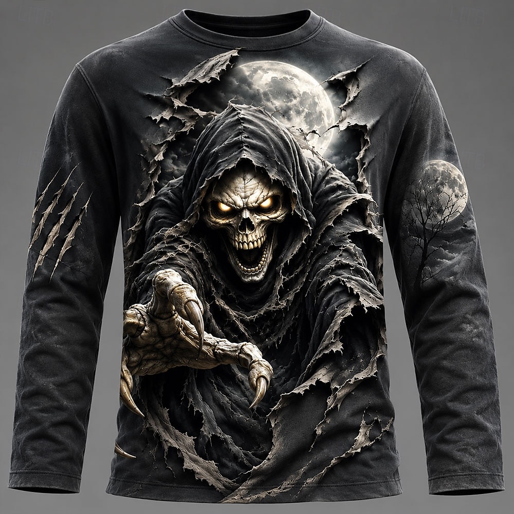 ハロウィン男性 3D グラフィックプリント長袖 Tシャツゴシ - Mens Fashion Summer のレビューと価格