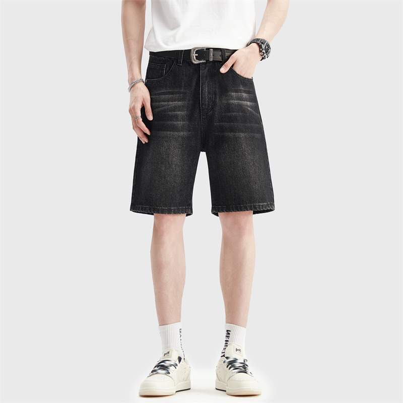 夏薄い黒デニムショートパンツメンズファッション韓国ルーズレト - Men'S Fashion Loose Pants のレビューと価格