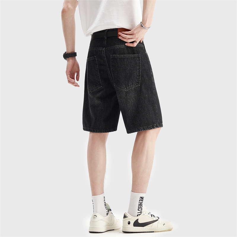 夏薄い黒デニムショートパンツメンズファッション韓国ルーズレト - Men'S Fashion Loose Pants のレビューと価格