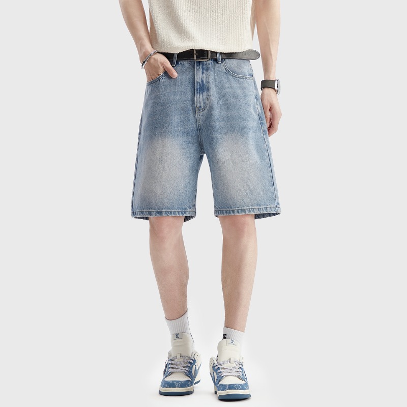 夏薄い黒デニムショートパンツメンズファッション韓国ルーズレト - Men'S Fashion Loose Pants のレビューと価格