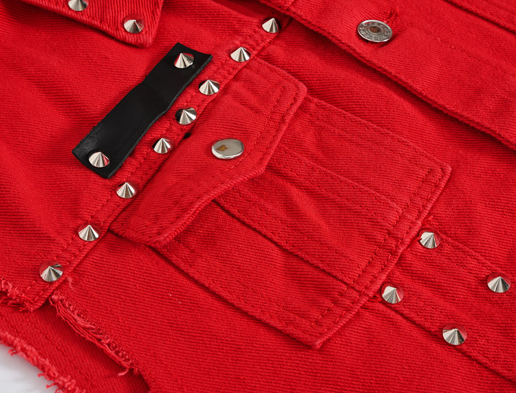 男性リベットパンクスタイルデニムベストジャケット新しいファッ - Men'S Fashion Vest With Jeans のレビューと価格