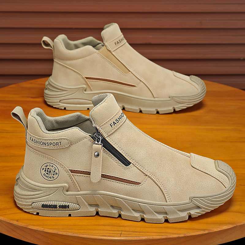 メンズカジュアルジッパー付きショートブーツ スポーツ アウト - Men'S Fashion Hiking Boots のレビューと価格