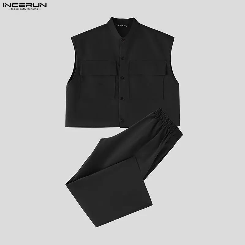 INCERUN 男性セット固体ノースリーブクロップトップスシ - Men'S Fashion Usa のレビューと価格