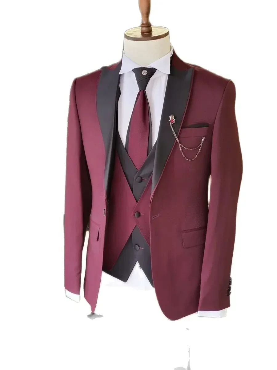 シャンパンジャケット ブラックパンツ イギリス メンズスーツ - Slim Fit Blazer Men のレビューと価格