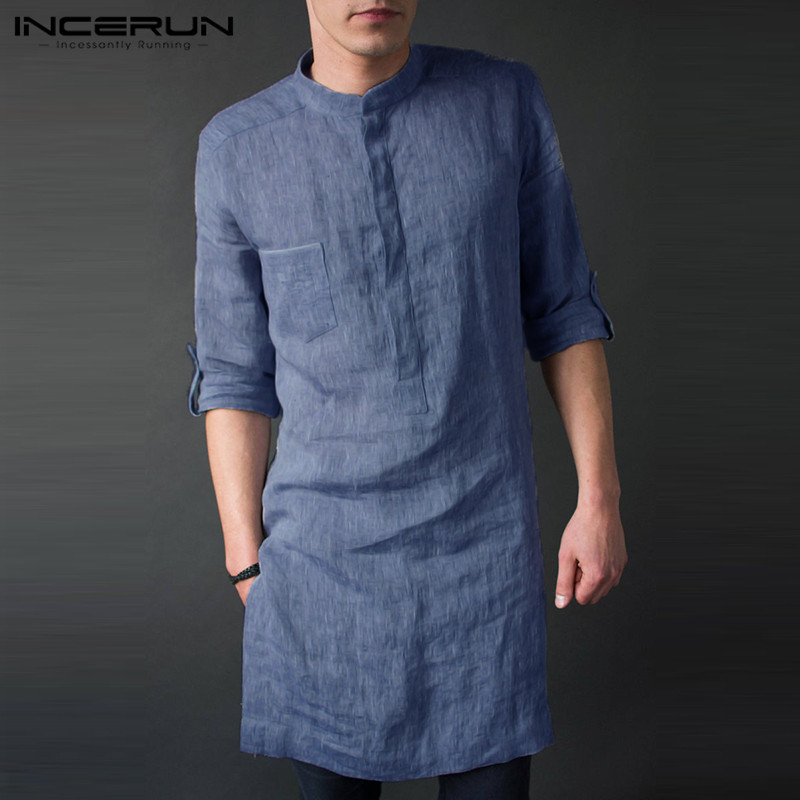 インセルン-メンズ長袖ミドル丈Tシャツ,無地のイスラム教徒の - Men'S Fashion Kurta のレビューと価格
