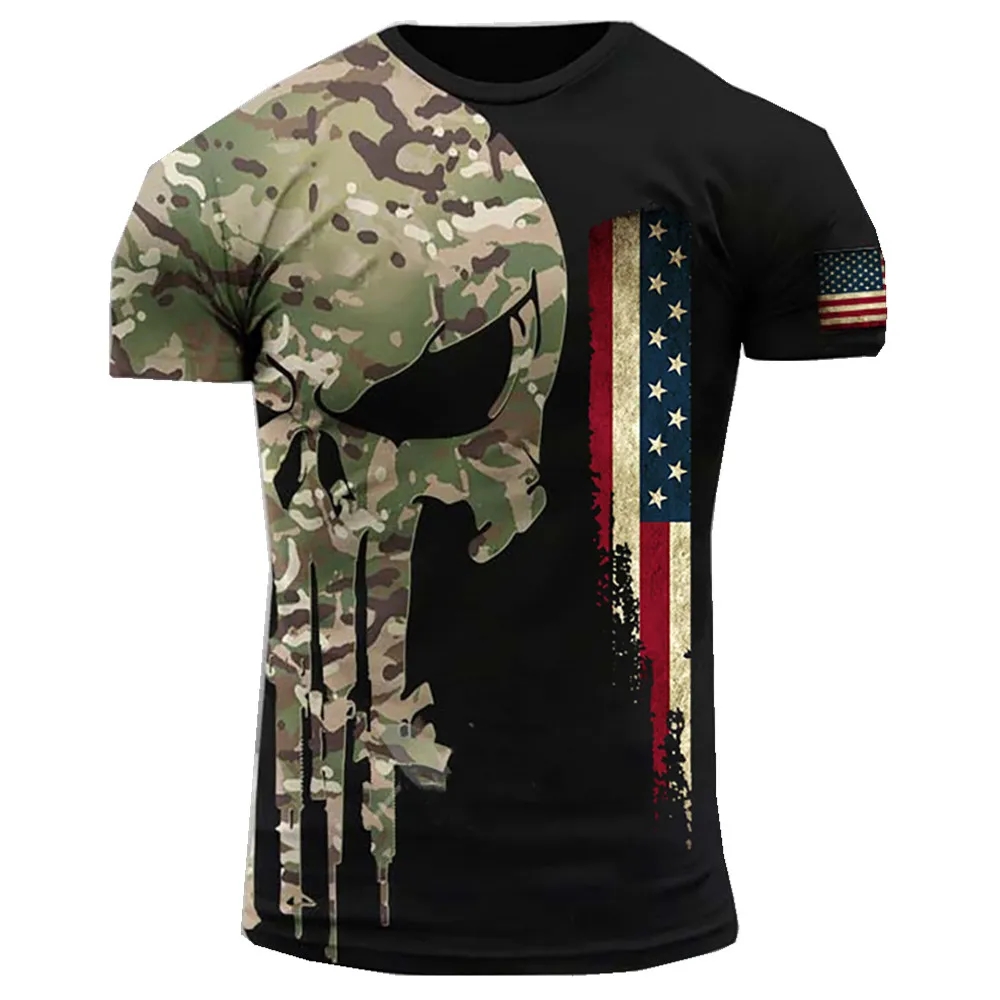 メンズミリタリープリントTシャツ,アメリカの兵士,カジュアル - Military Shirt Men のレビューと価格