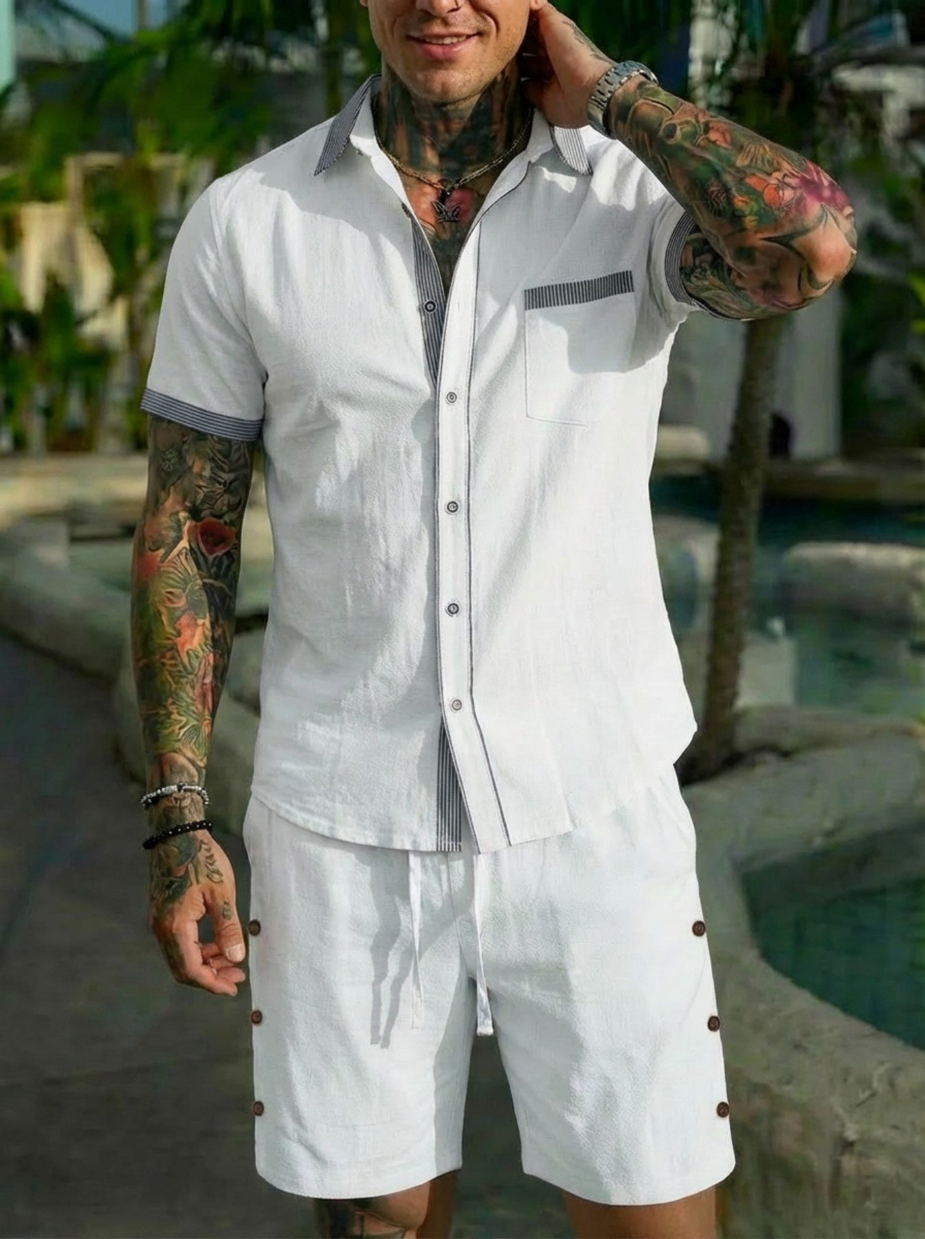 メンズファッション キューバスタイル シャツセット 夏 20 - Men'S Fashion Designer のレビューと価格